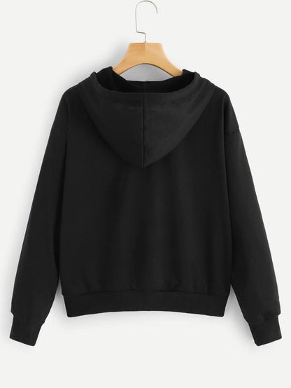 Floral Embroidery Hooded Sweatshirt - LuckyFash™