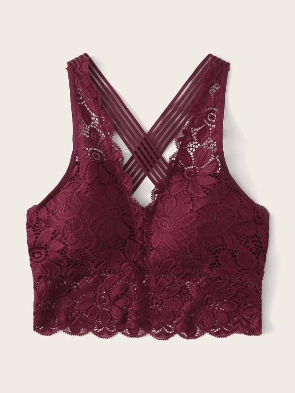 Floral Lace Criss Cross Bralette - LuckyFash™