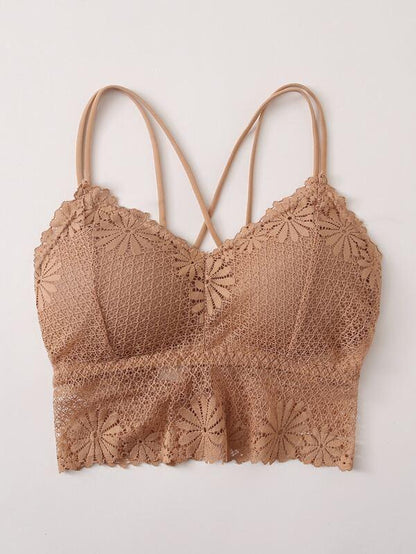 Floral Lace Crisscross Bralette - LuckyFash™