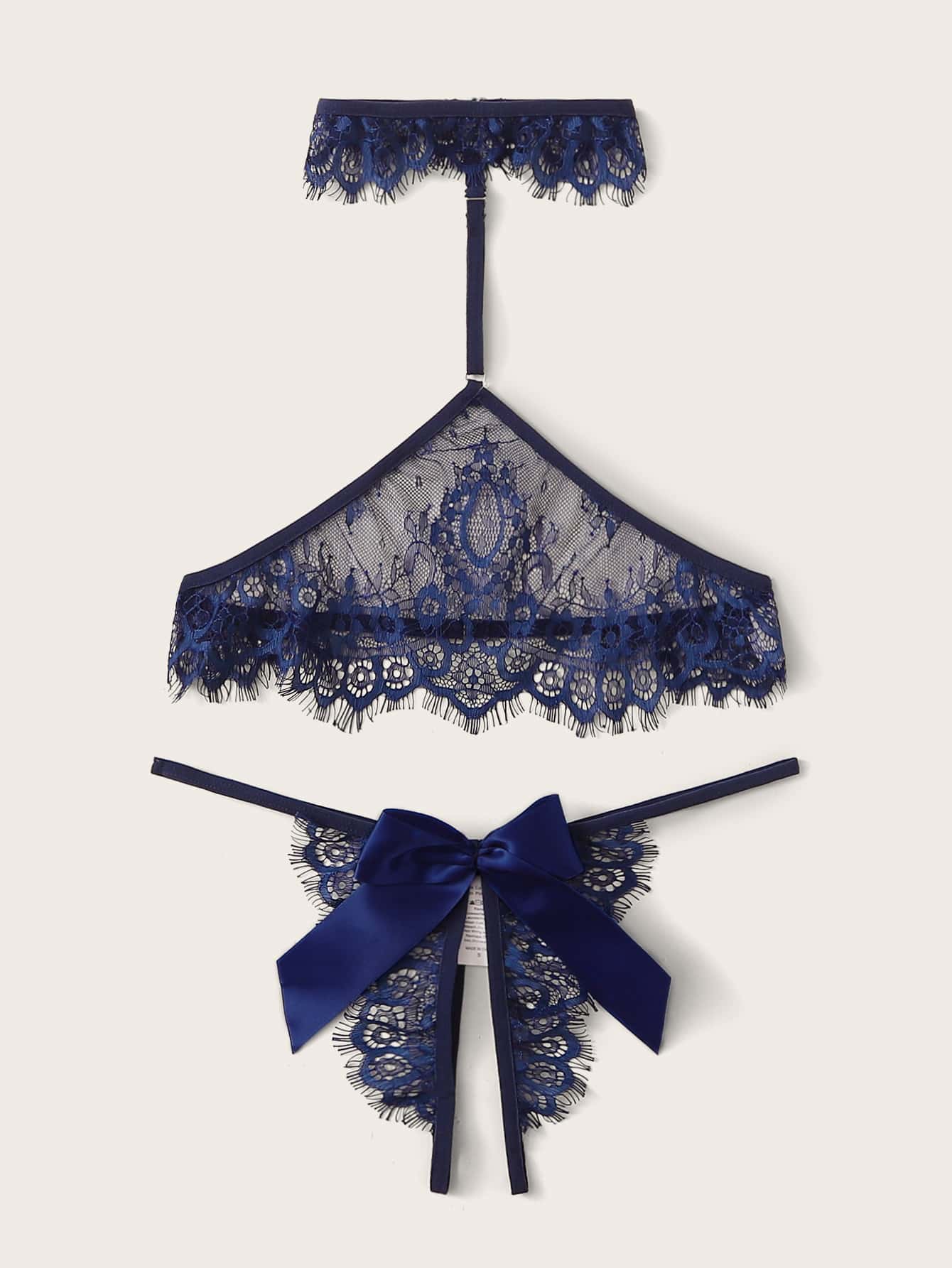 Floral Lace Lingerie Set With Choker - LuckyFash™