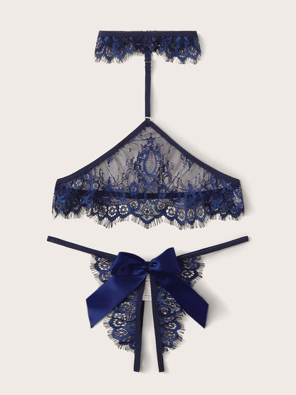 Floral Lace Lingerie Set With Choker - LuckyFash™