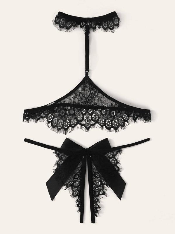 Floral Lace Lingerie Set With Choker - LuckyFash™