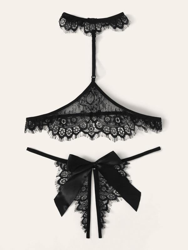 Floral Lace Lingerie Set With Choker - LuckyFash™