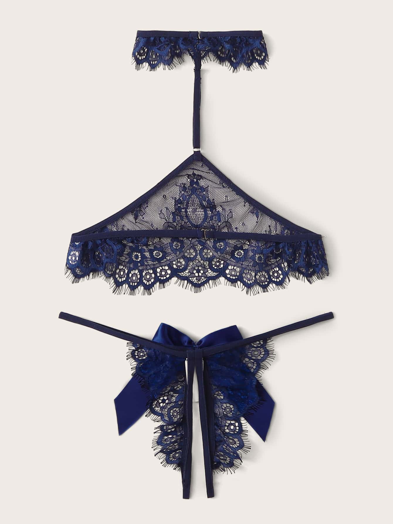 Floral Lace Lingerie Set With Choker - LuckyFash™