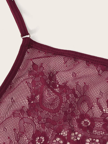 Floral Lace Lingerie Set With Choker - LuckyFash™