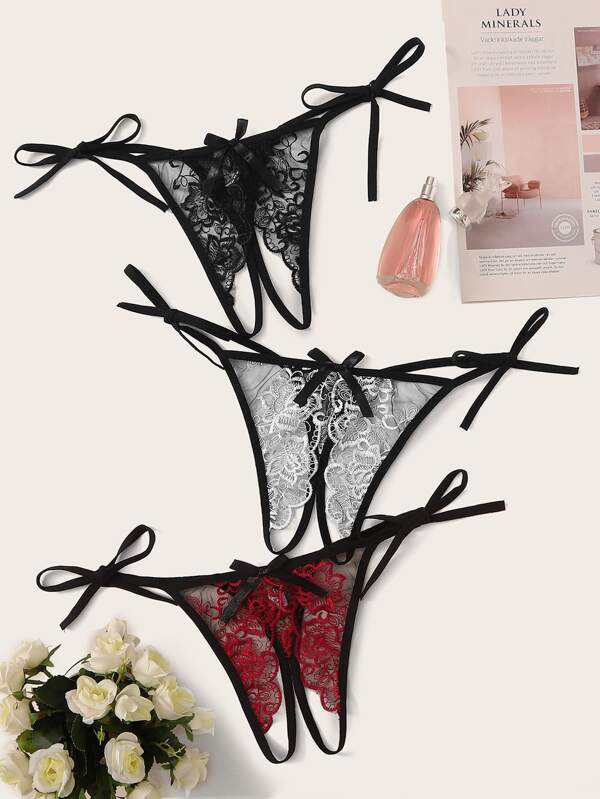Floral Lace Sheer Panty Set 3pack - LuckyFash™