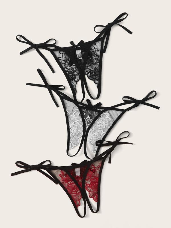 Floral Lace Sheer Panty Set 3pack - LuckyFash™