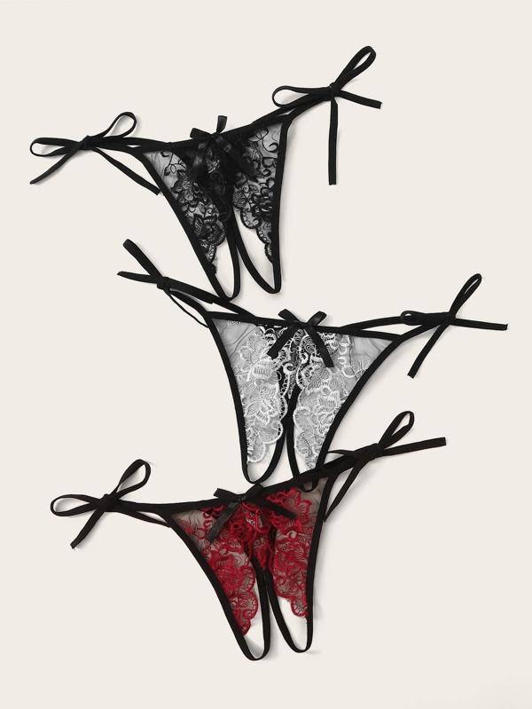 Floral Lace Sheer Panty Set 3pack - LuckyFash™