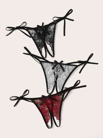 Floral Lace Sheer Panty Set 3pack - LuckyFash™