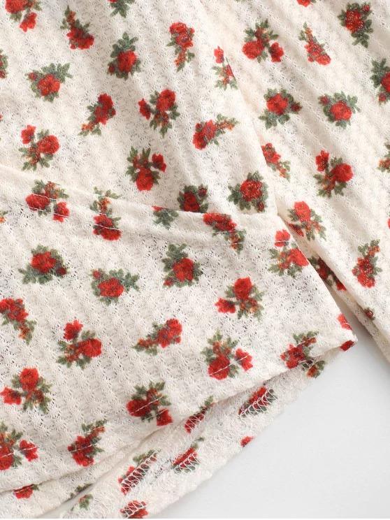 Floral Long Sleeve Wrap Blouse - LuckyFash™