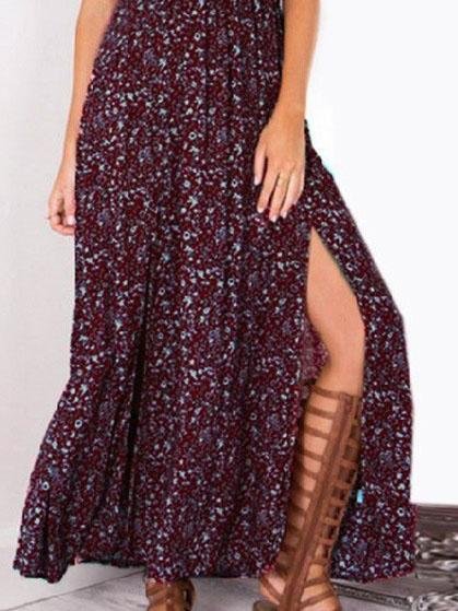 Floral One Shoulder Irregular Split Dress - LuckyFash™