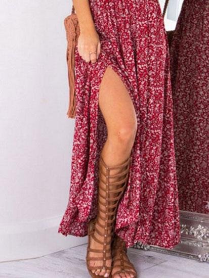 Floral One Shoulder Irregular Split Dress - LuckyFash™