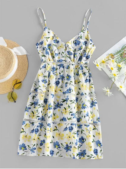 Floral Print Mini Cami Dress - LuckyFash™