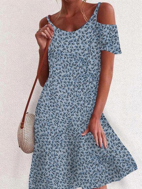 Floral Print Off The Shoulder Mini Dress - LuckyFash™