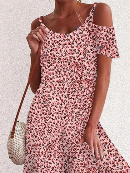 Floral Print Off The Shoulder Mini Dress - LuckyFash™