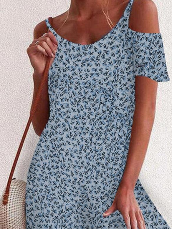 Floral Print Off The Shoulder Mini Dress - LuckyFash™