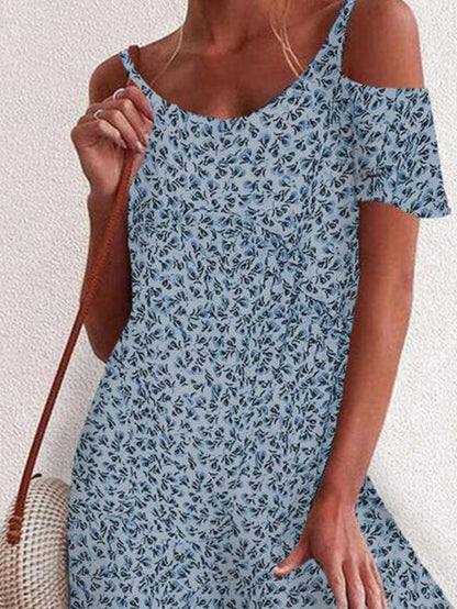 Floral Print Off The Shoulder Mini Dress - LuckyFash™