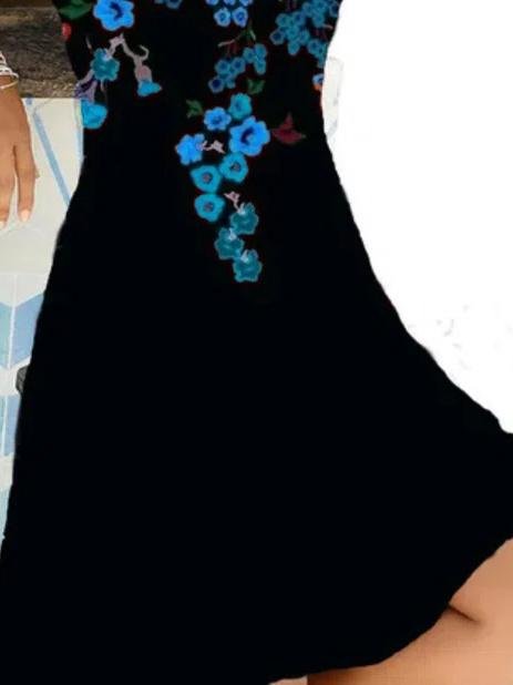 Floral Print Short Sleeve V-Neck Dress - LuckyFash™