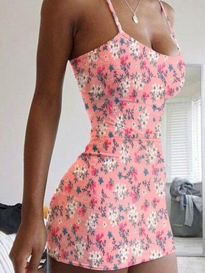 Floral Print Sleeveless Bodycon Dress - LuckyFash™