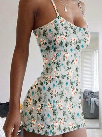 Floral Print Sleeveless Bodycon Dress - LuckyFash™