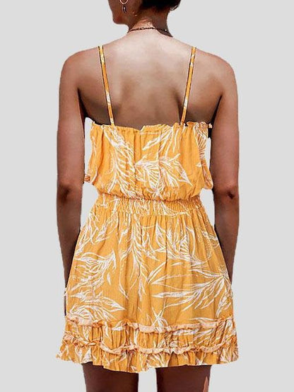 Floral Print Stitching Strap Dress - LuckyFash™