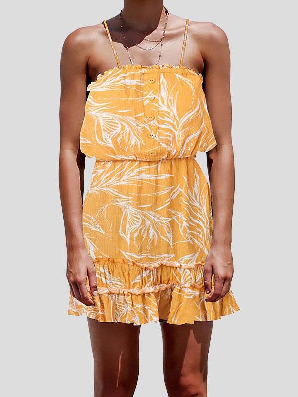 Floral Print Stitching Strap Dress - LuckyFash™