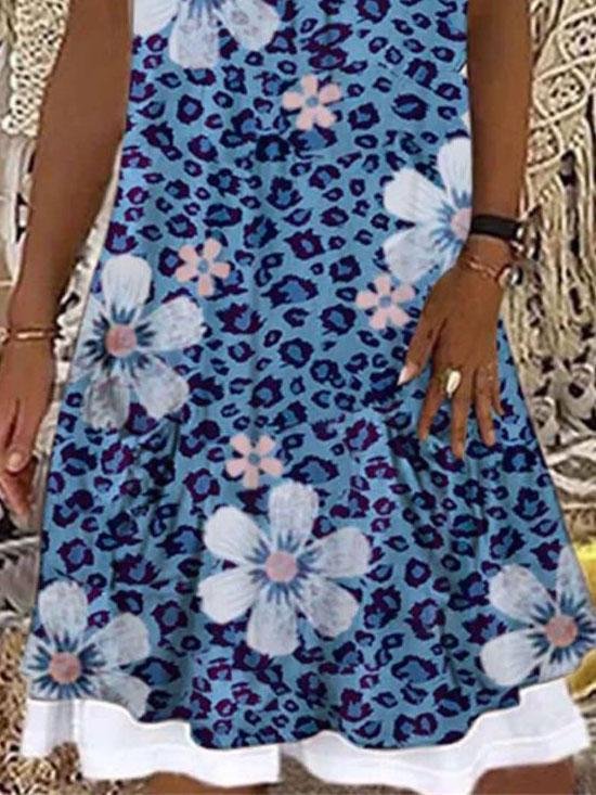 Floral Print Summer Casual Sleeveless A-line Skirt - LuckyFash™