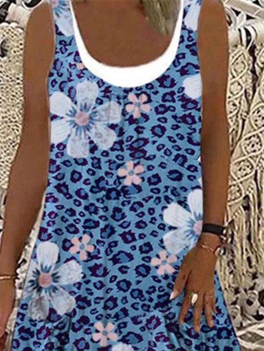 Floral Print Summer Casual Sleeveless A-line Skirt - LuckyFash™