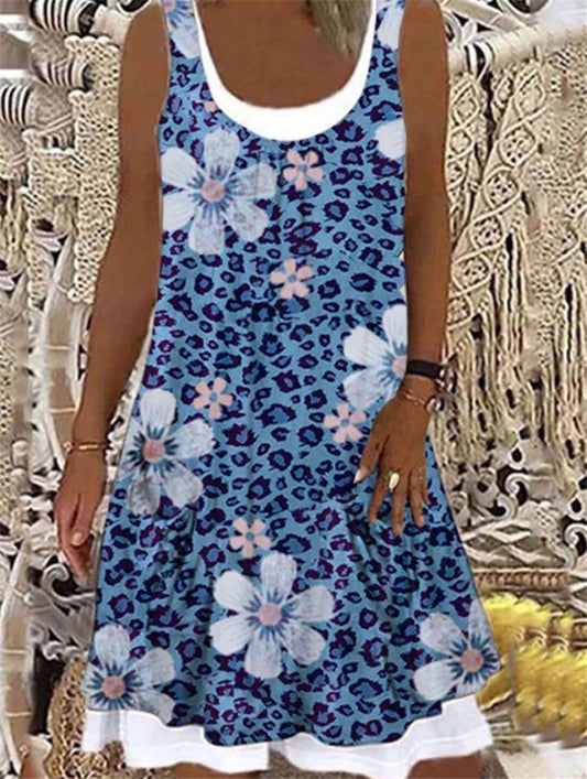 Floral Print Summer Casual Sleeveless A-line Skirt - LuckyFash™