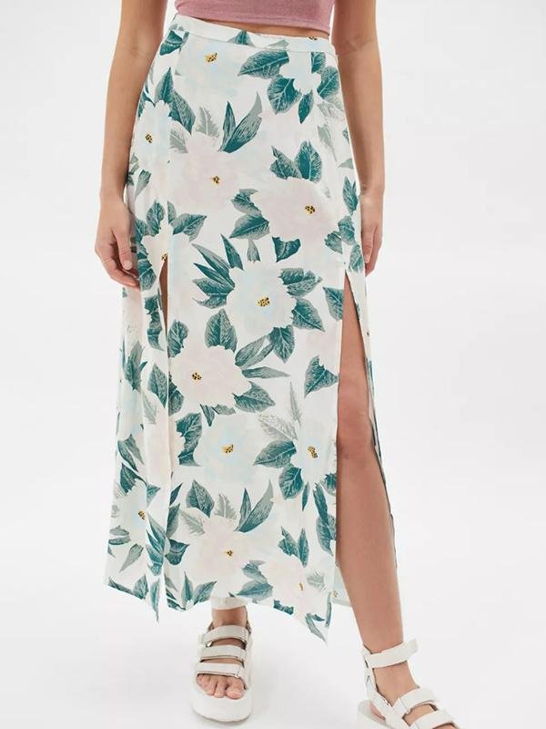 Floral Printed Casual A-Line Midi Summer Skirt - LuckyFash™