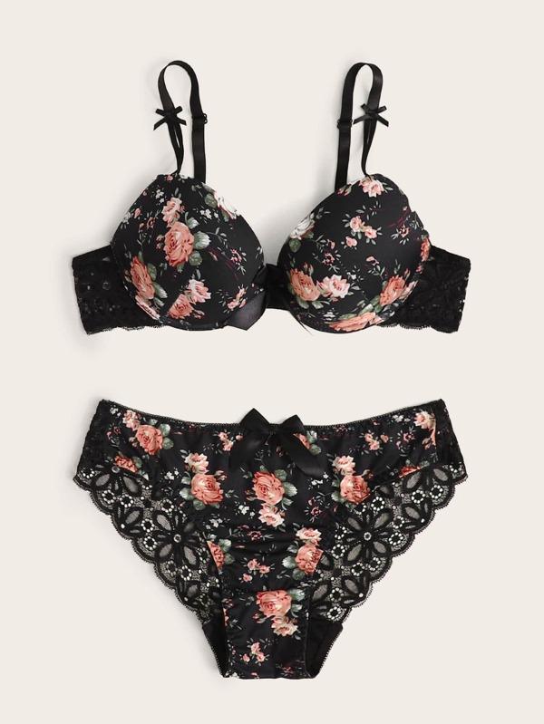 Floral Push Up Lingerie Set - LuckyFash™