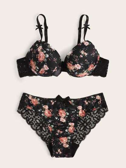 Floral Push Up Lingerie Set - LuckyFash™