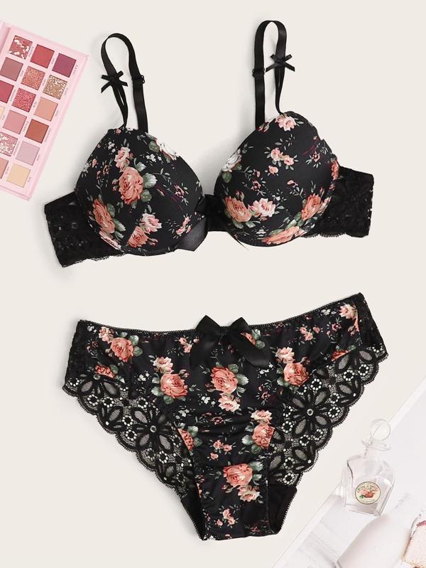 Floral Push Up Lingerie Set - LuckyFash™