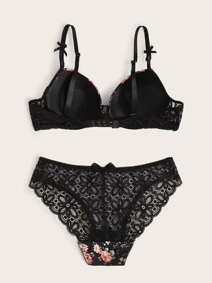 Floral Push Up Lingerie Set - LuckyFash™