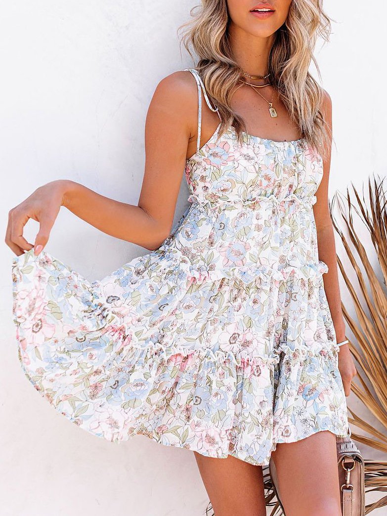 Floral Sling Sleeveless Beach Dress - LuckyFash™