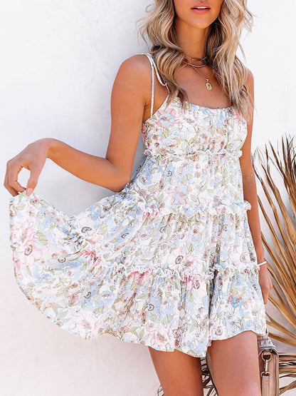 Floral Sling Sleeveless Beach Dress - LuckyFash™