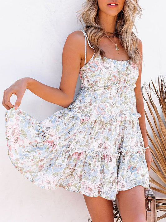 Floral Sling Sleeveless Beach Dress - LuckyFash™
