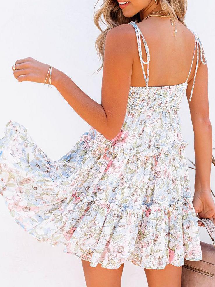 Floral Sling Sleeveless Beach Dress - LuckyFash™