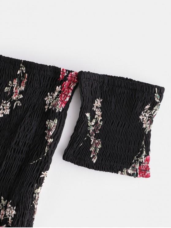 Floral Smocked Off Shoulder Mini Dress - LuckyFash™