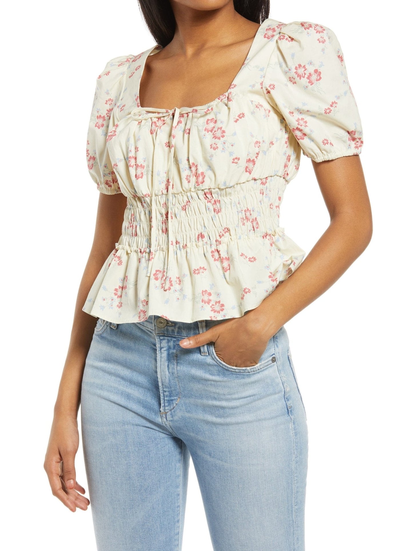 Floral Smocked Waist Blouse - LuckyFash™