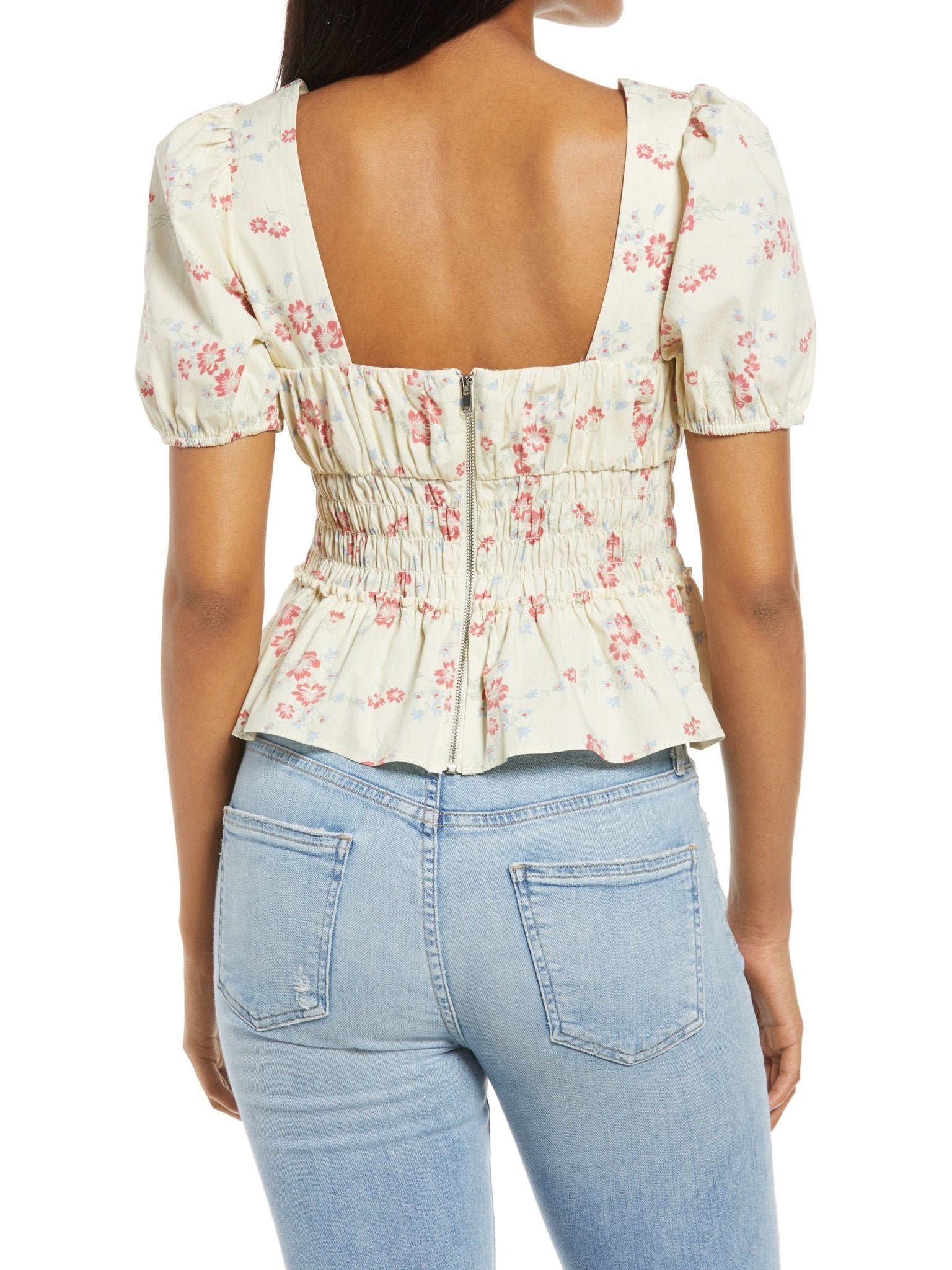 Floral Smocked Waist Blouse - LuckyFash™