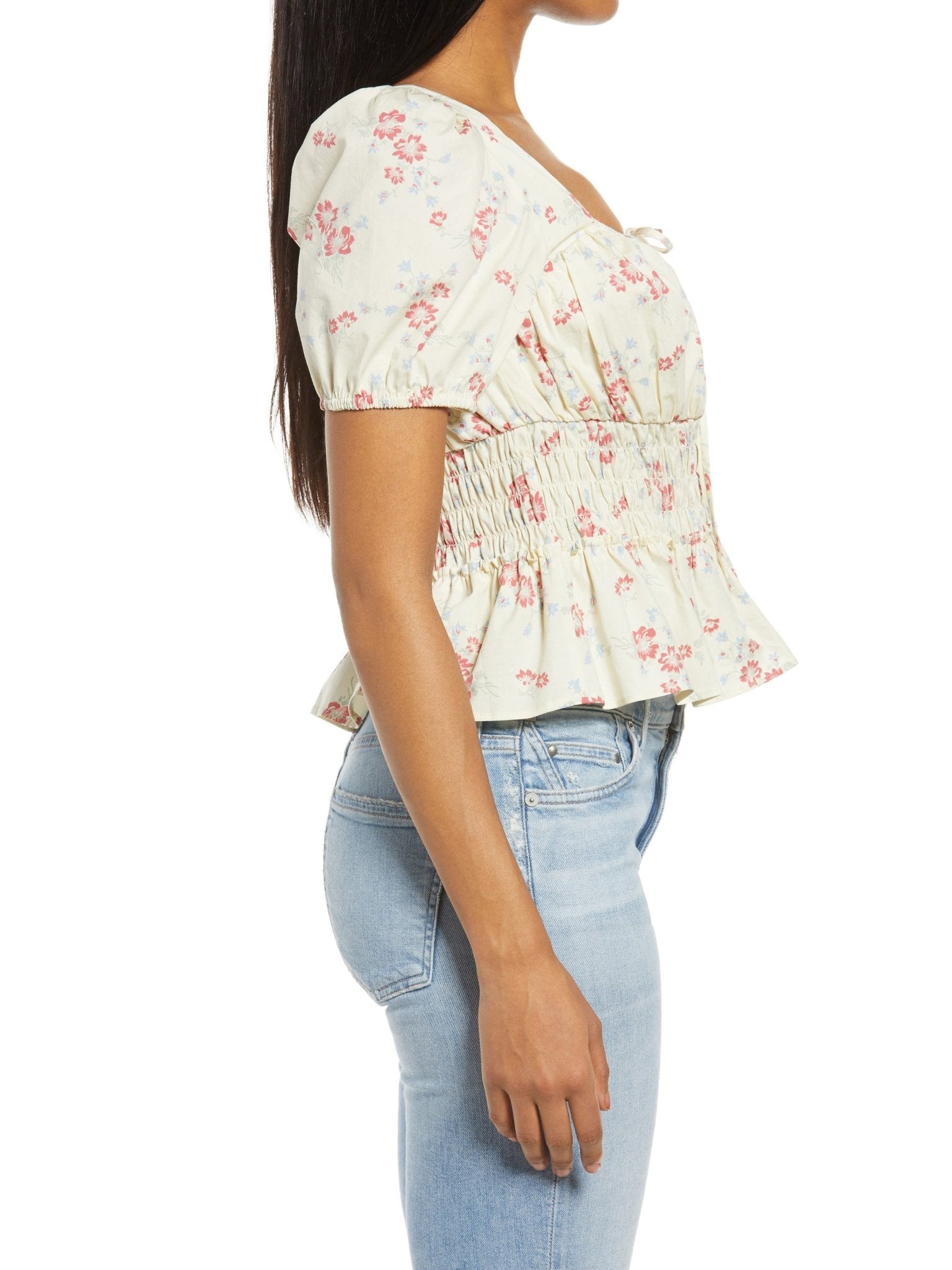 Floral Smocked Waist Blouse - LuckyFash™