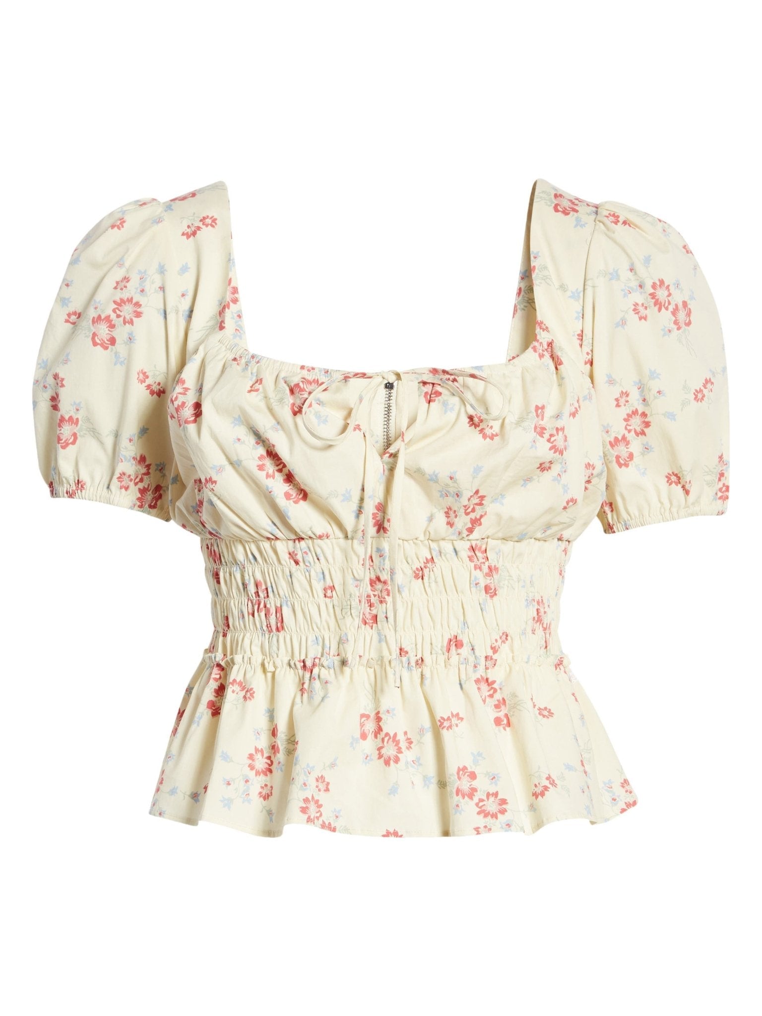 Floral Smocked Waist Blouse - LuckyFash™