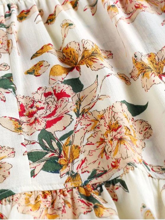 Flounce Floral Print Two Piece Set - LuckyFash™