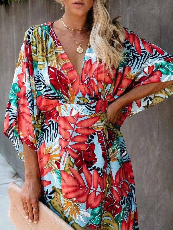 Flower Beach Blouse Sun Protection Robe-style Dress - LuckyFash™