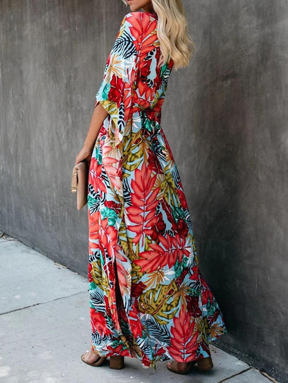 Flower Beach Blouse Sun Protection Robe-style Dress - LuckyFash™