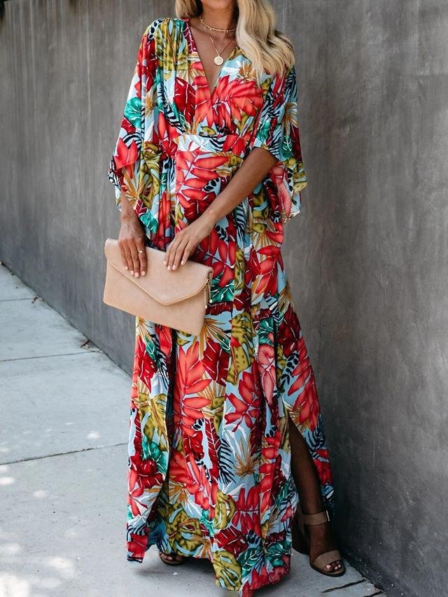 Flower Beach Blouse Sun Protection Robe-style Dress - LuckyFash™