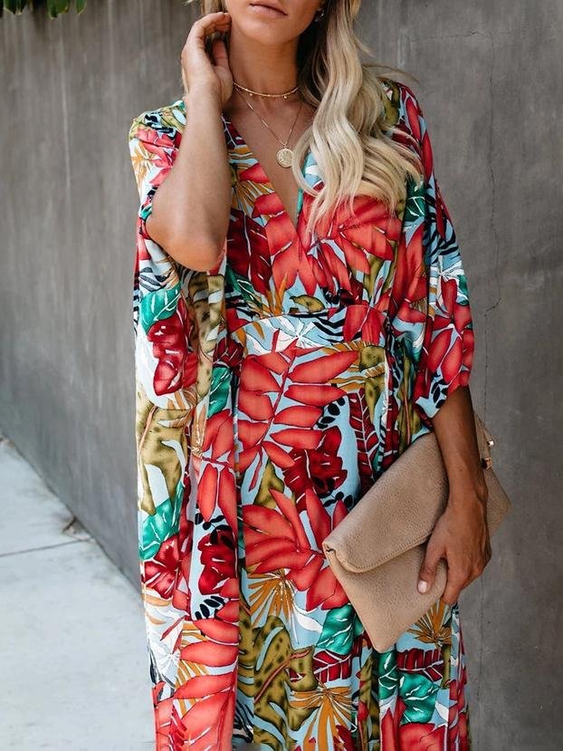 Flower Beach Blouse Sun Protection Robe-style Dress - LuckyFash™