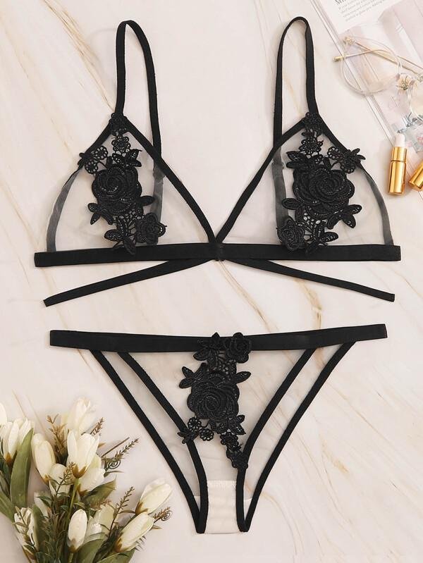Flower Crochet Sheer Lingerie Set - LuckyFash™