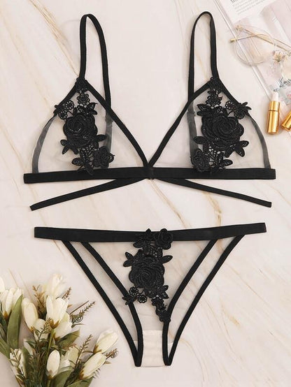 Flower Crochet Sheer Lingerie Set - LuckyFash™